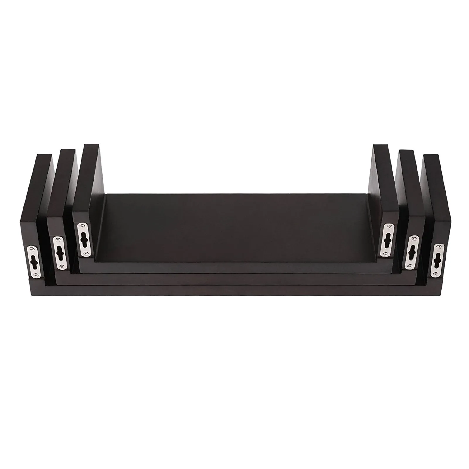 Black Set of 3 Floating Display Home Decor Shelves