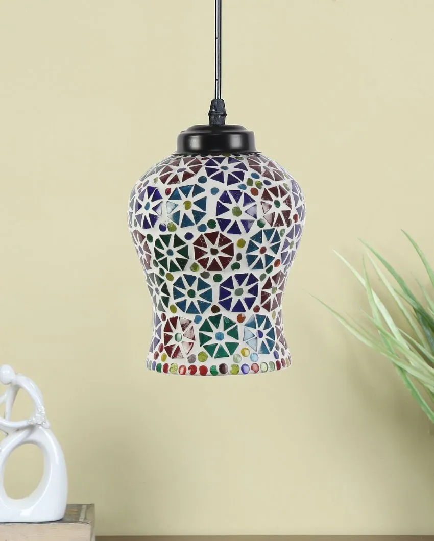 Blossoms Mosaic Glass Hanging Lamp | 4.5 x 20 inches