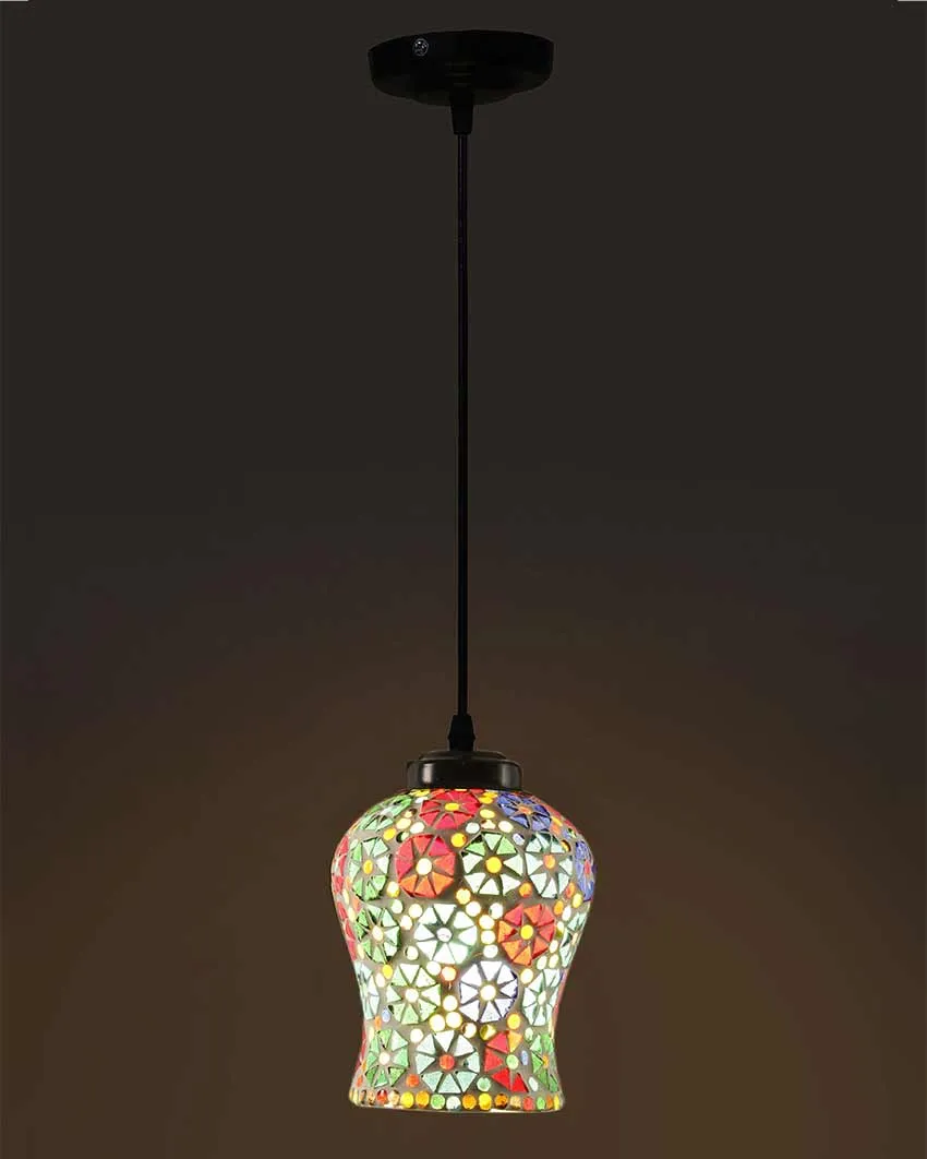 Blossoms Mosaic Glass Hanging Lamp | 4.5 x 20 inches