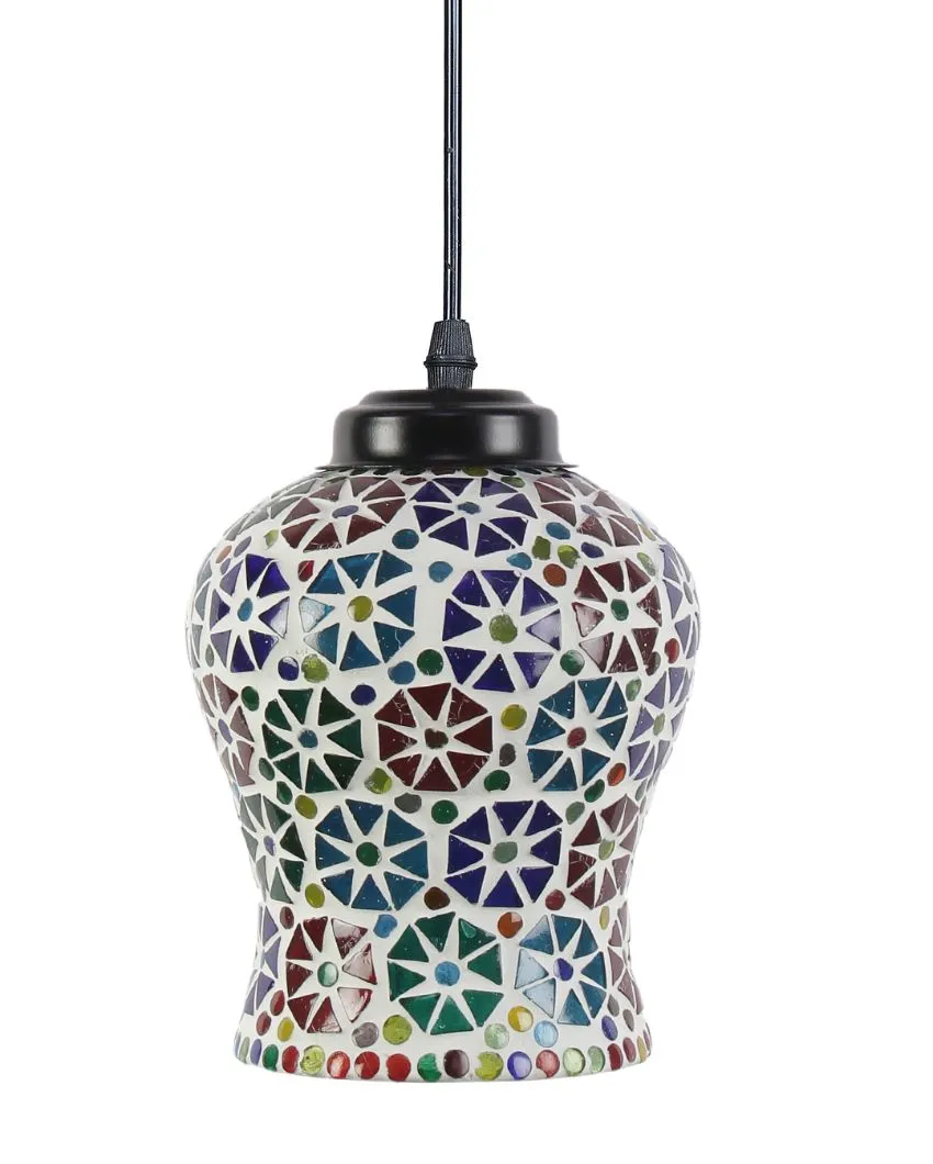 Blossoms Mosaic Glass Hanging Lamp | 4.5 x 20 inches