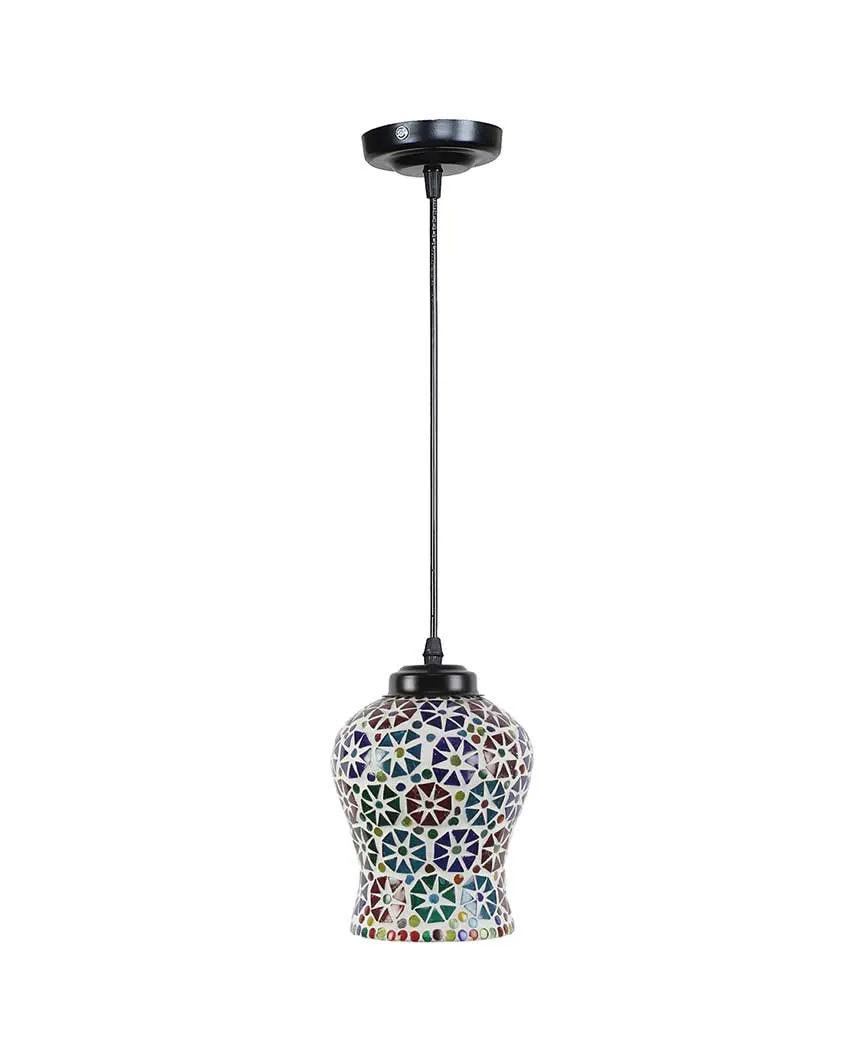 Blossoms Mosaic Glass Hanging Lamp | 4.5 x 20 inches