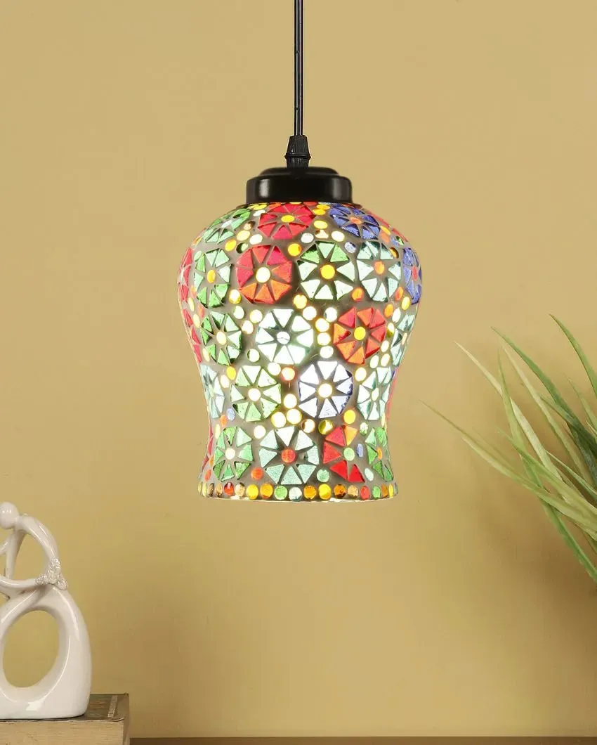 Blossoms Mosaic Glass Hanging Lamp | 4.5 x 20 inches