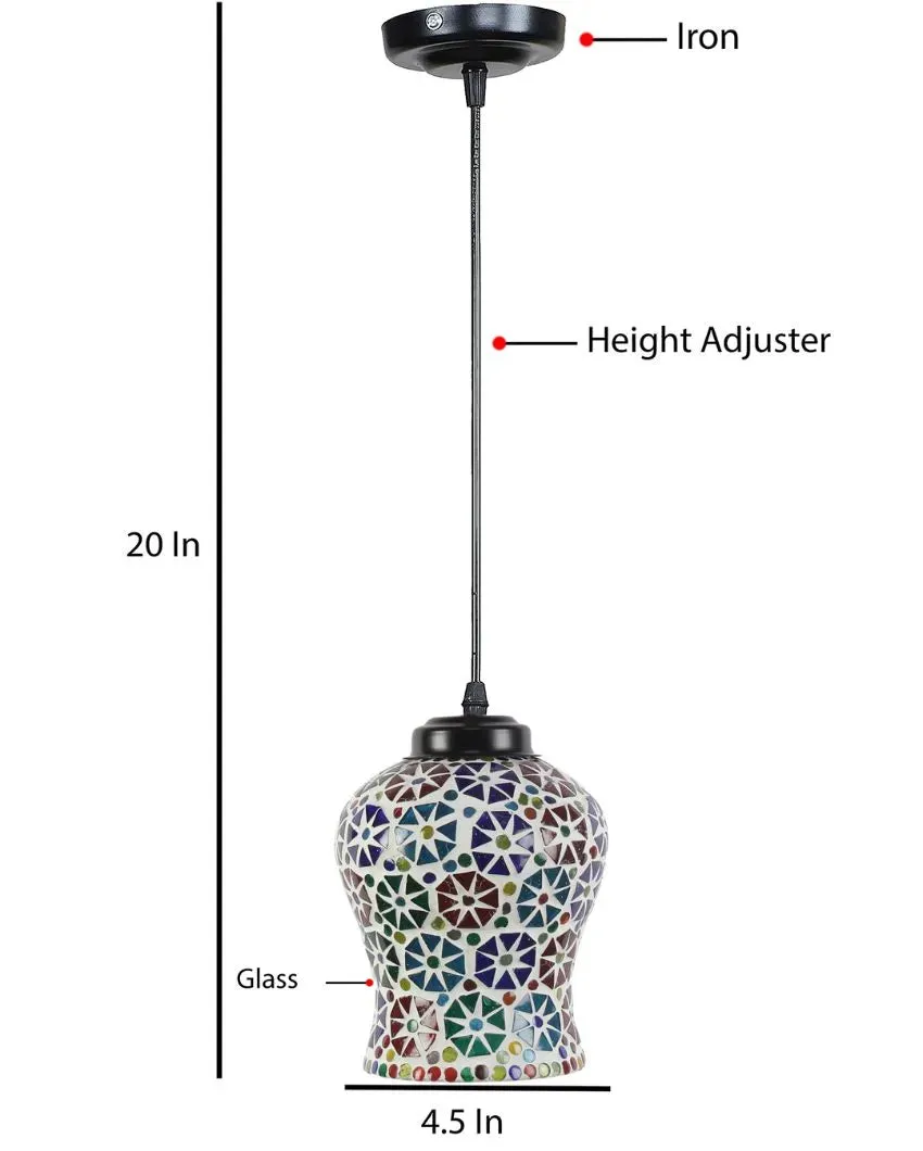 Blossoms Mosaic Glass Hanging Lamp | 4.5 x 20 inches