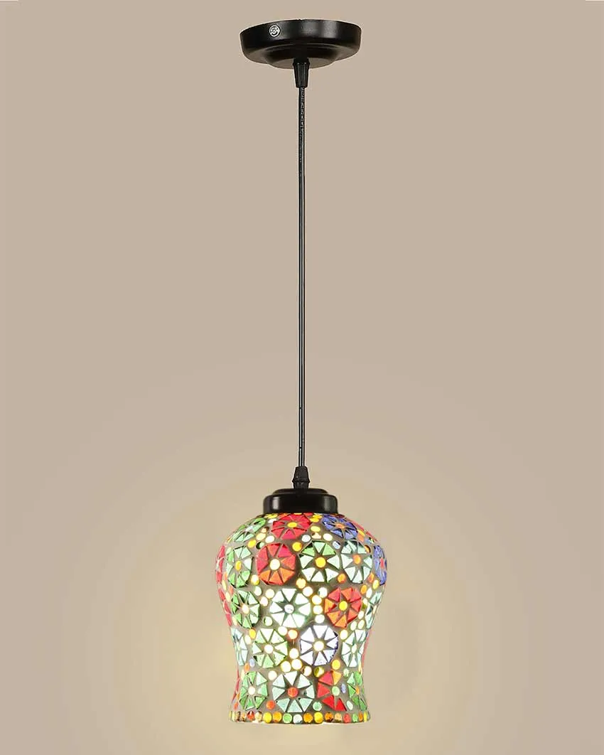 Blossoms Mosaic Glass Hanging Lamp | 4.5 x 20 inches