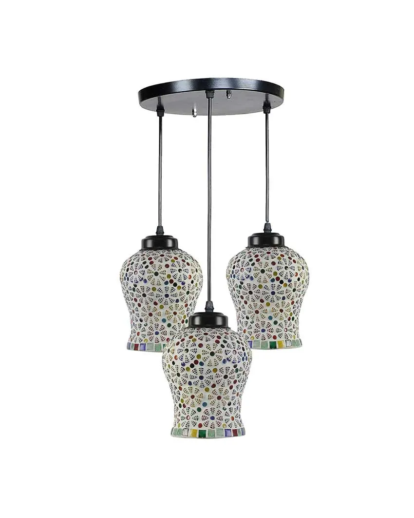 Botanicals Mosaic Cluster Three Hanging Lamps With Base | 10 x 20 inches