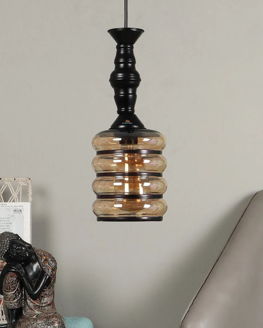 Bottle Shape Black Hanging With Glass Ceiling Lamp