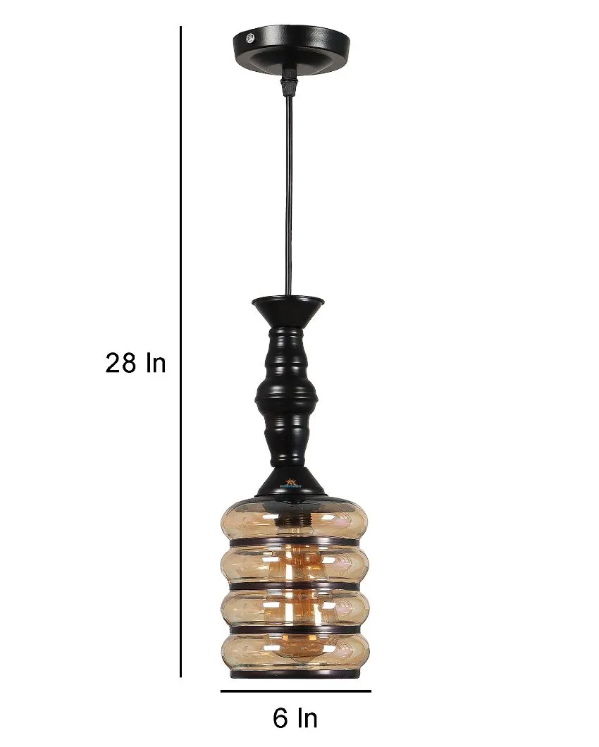 Bottle Shape Black Hanging With Glass Ceiling Lamp