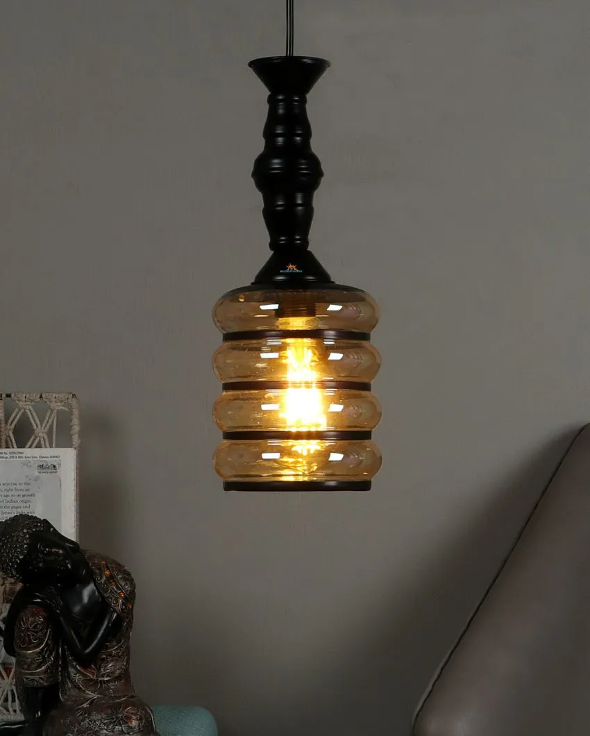 Bottle Shape Black Hanging With Glass Ceiling Lamp