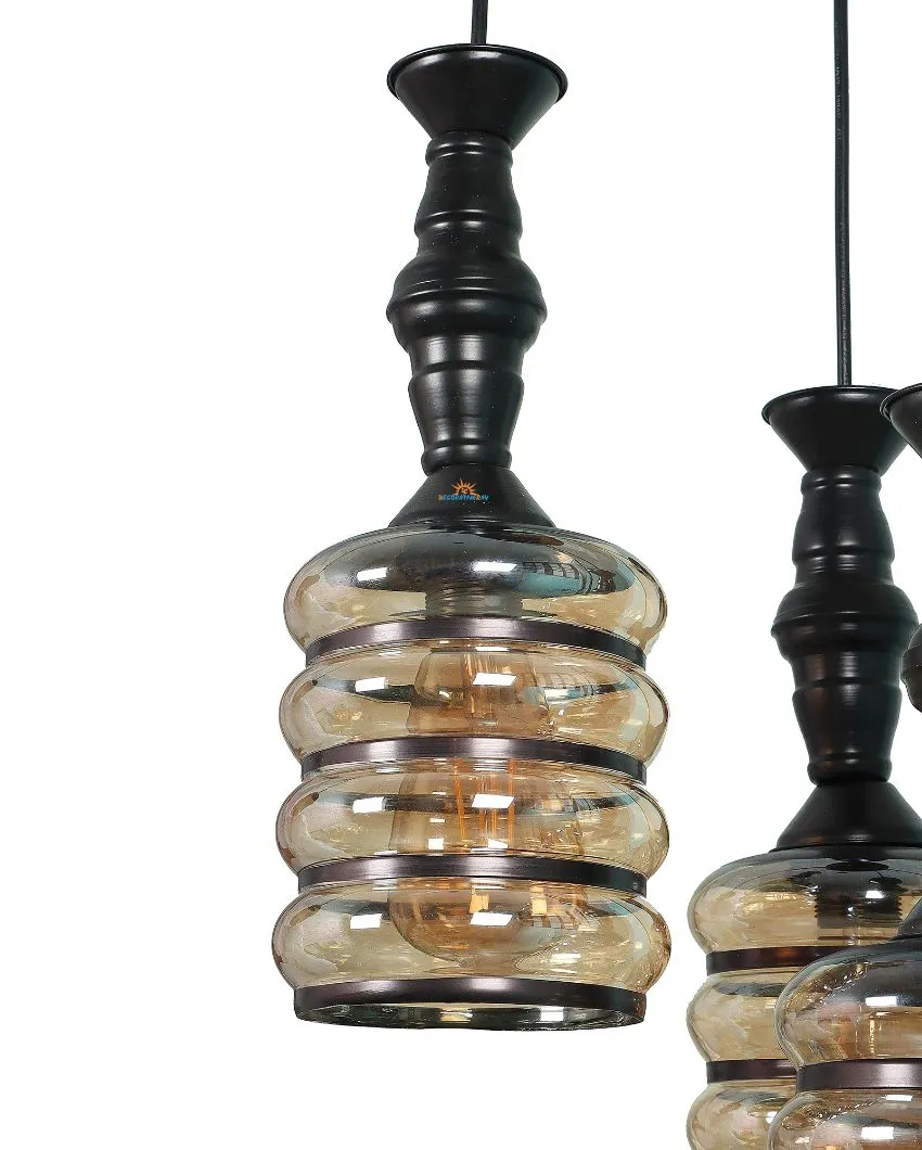 Bottle Shape Black Hanging With Glass Ceiling Lamp