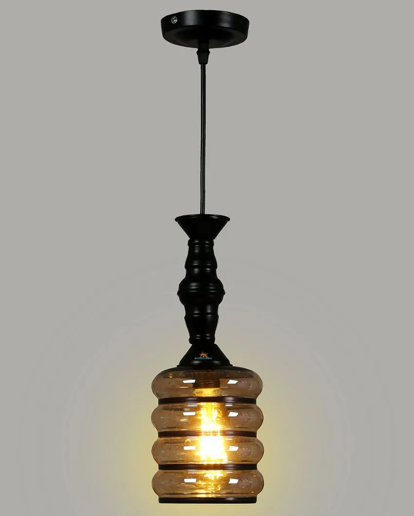 Bottle Shape Black Hanging With Glass Ceiling Lamp