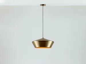 Brass wide metal diner pendant