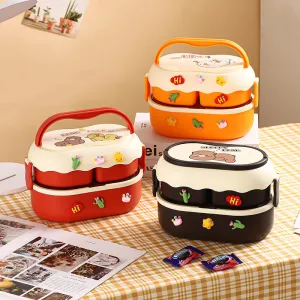 Cartoon Double Stack Children Bento Boxes