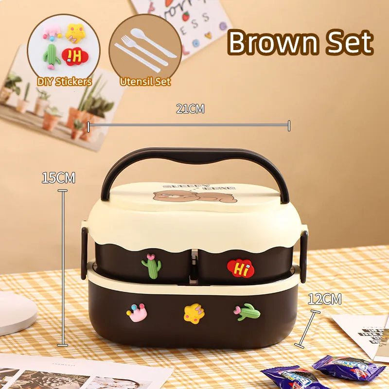 Cartoon Double Stack Children Bento Boxes