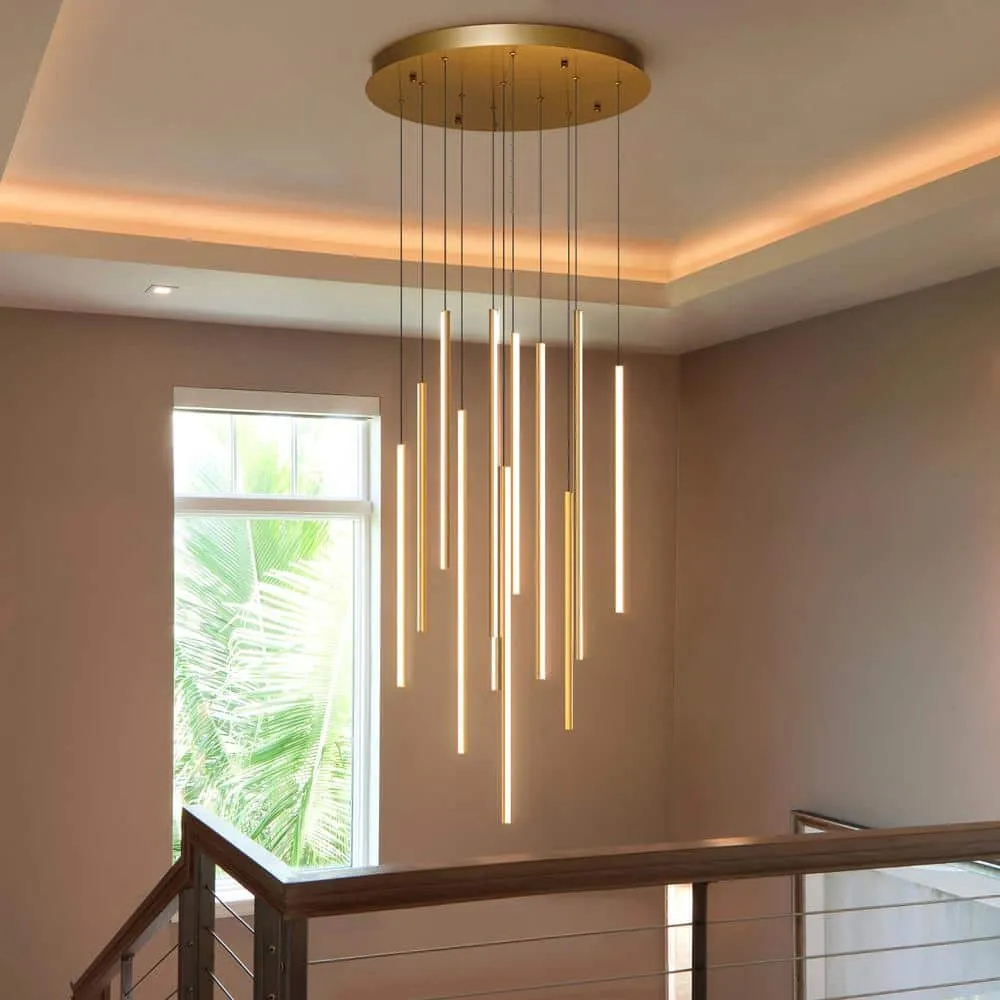 CELESTINE Minimalist Adjustable LED Gold Chandelier