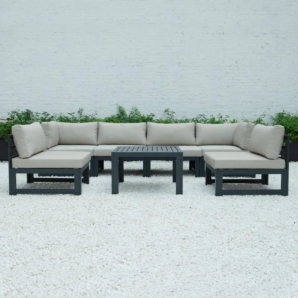 Chelsea 7-Piece Patio Sectional - Modern Design, Durable Aluminum Frame