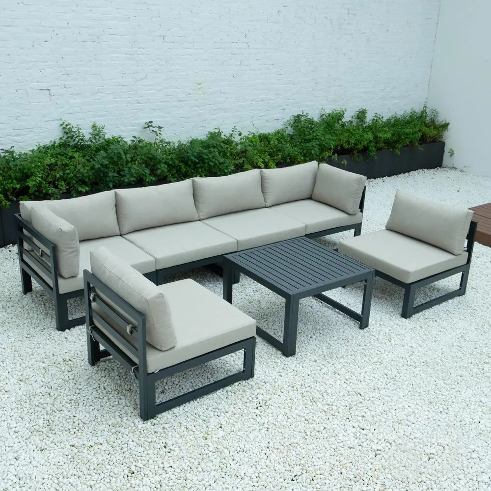 Chelsea 7-Piece Patio Sectional - Modern Design, Durable Aluminum Frame