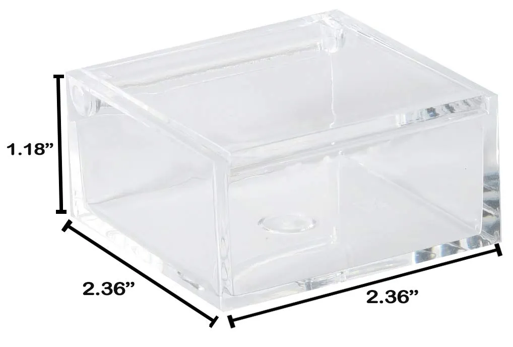 Clear Acrylic Boxes 2.36''x2.36''x1.18'' 16 Pack