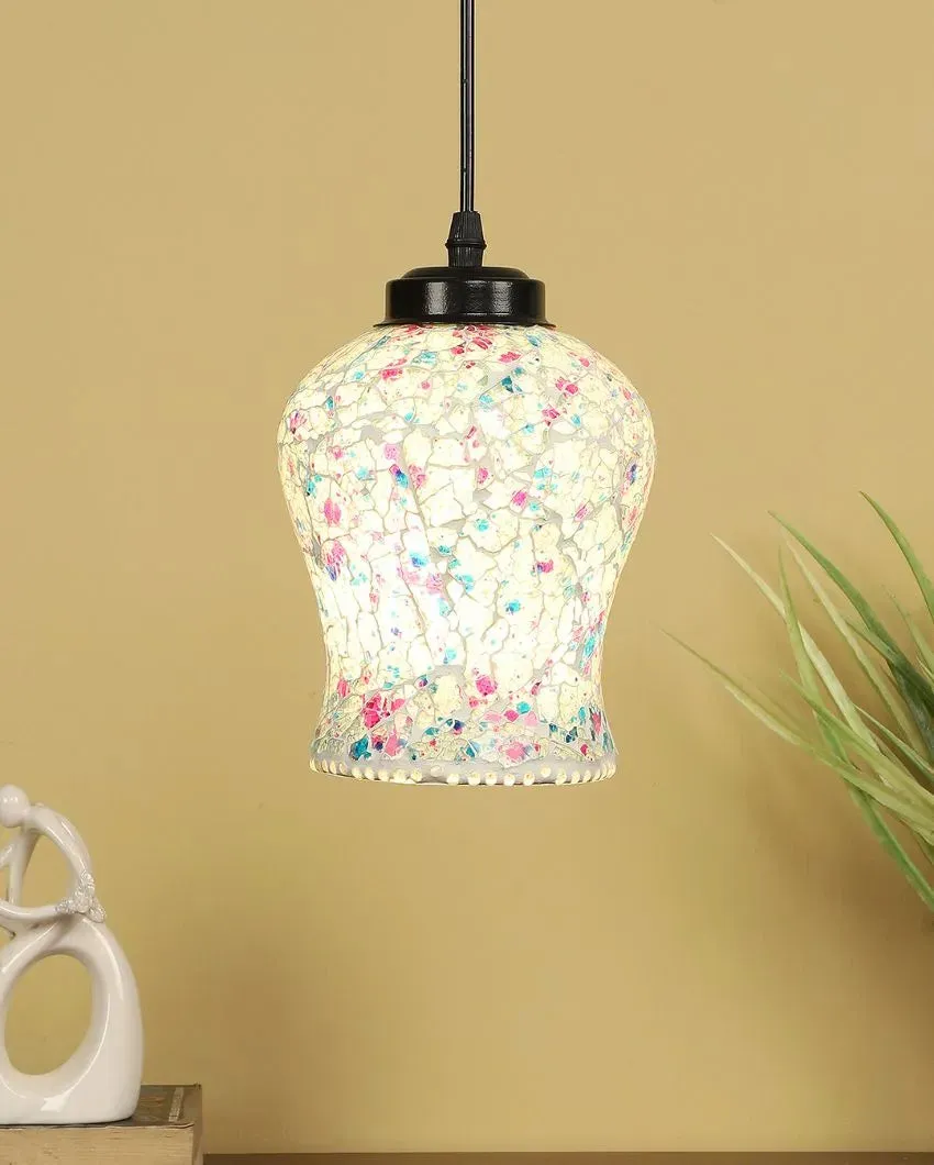 Colorful Crystal Stone Design Mosaic Glass Hanging Lamp | 4.5 x 20 inches