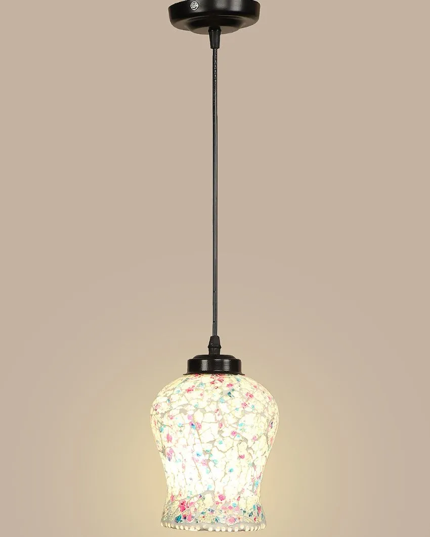 Colorful Crystal Stone Design Mosaic Glass Hanging Lamp | 4.5 x 20 inches