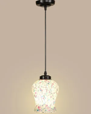 Colorful Crystal Stone Design Mosaic Glass Hanging Lamp | 4.5 x 20 inches