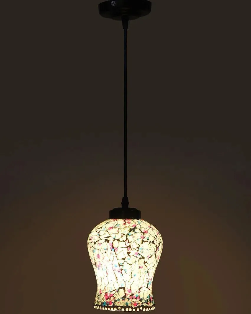 Colorful Crystal Stone Design Mosaic Glass Hanging Lamp | 4.5 x 20 inches