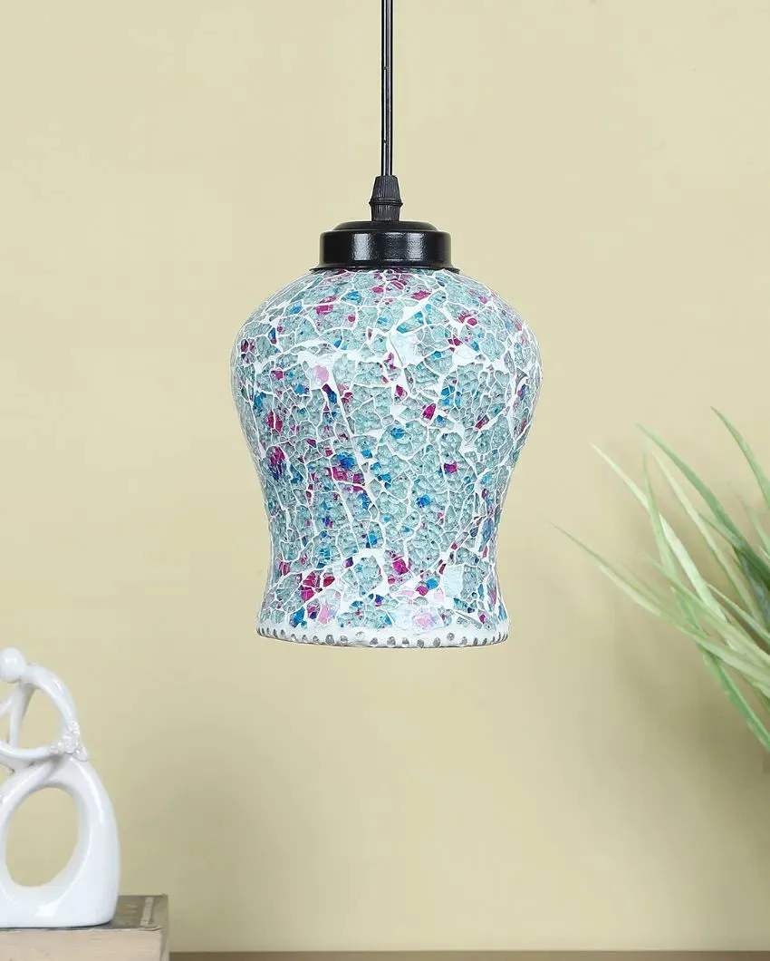 Colorful Crystal Stone Design Mosaic Glass Hanging Lamp | 4.5 x 20 inches