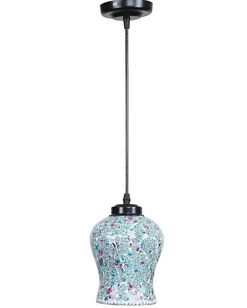 Colorful Crystal Stone Design Mosaic Glass Hanging Lamp | 4.5 x 20 inches