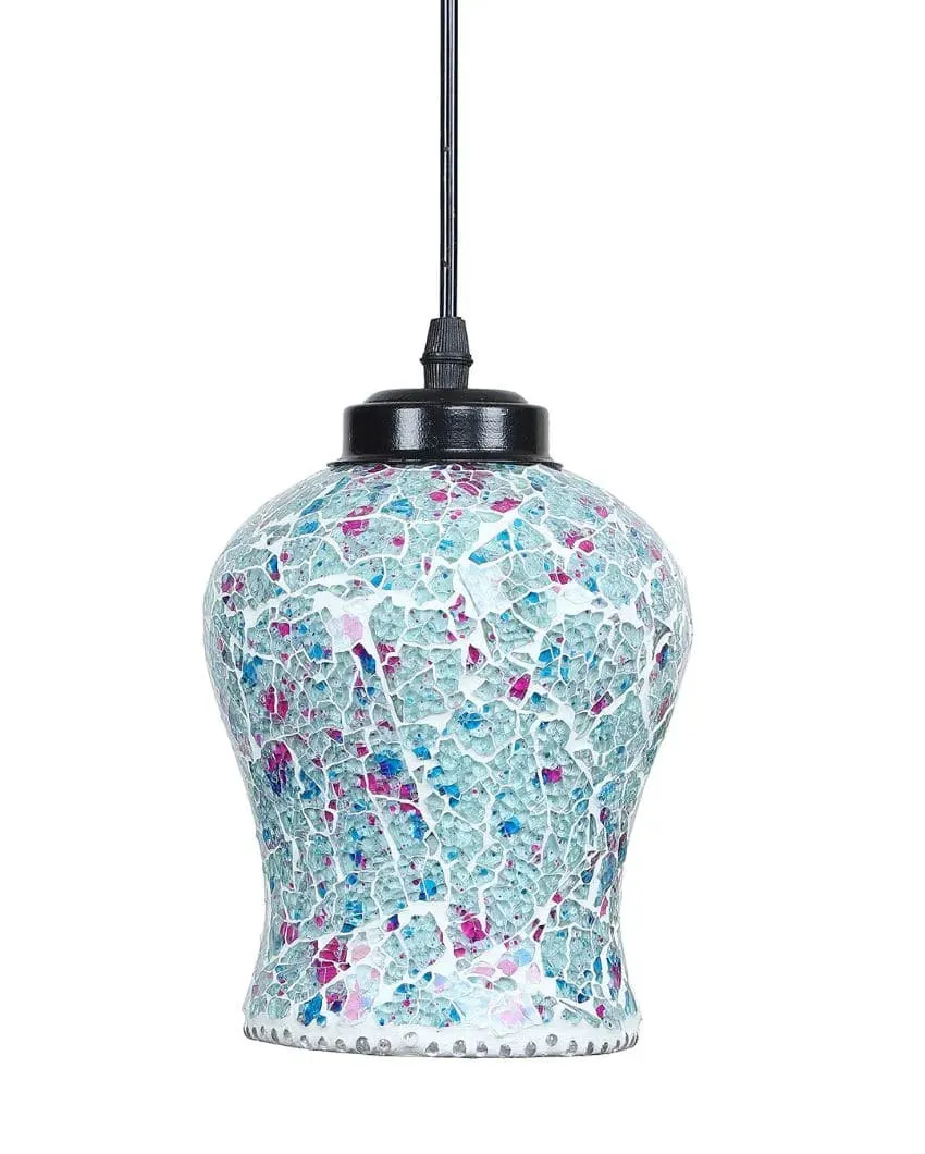 Colorful Crystal Stone Design Mosaic Glass Hanging Lamp | 4.5 x 20 inches