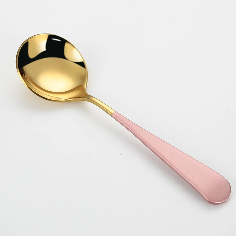 Colorful Stainless Steel Round Tea Spoon