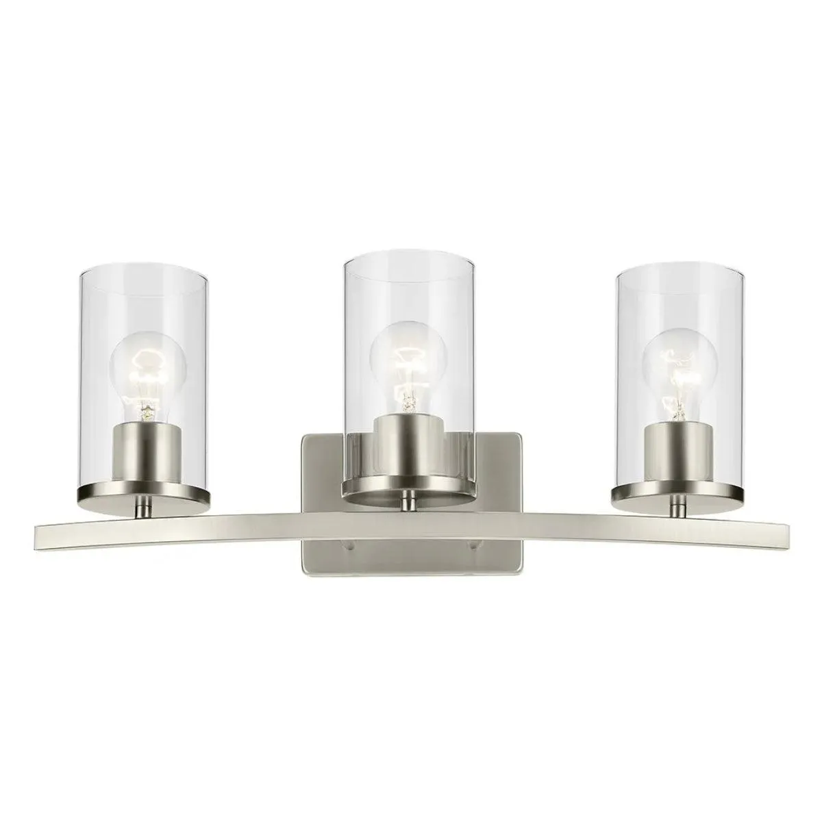 Crosby 23 In 3-Lights Bathroom Vanity Light, Brushed Nickel Finish