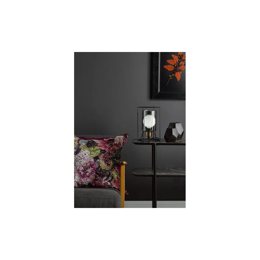 Dar TAT4222 | Tatum Table Lamp | Matt Black & Smoked Glass