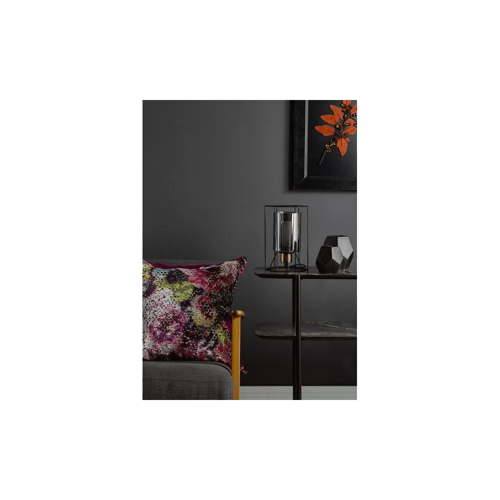 Dar TAT4222 | Tatum Table Lamp | Matt Black & Smoked Glass