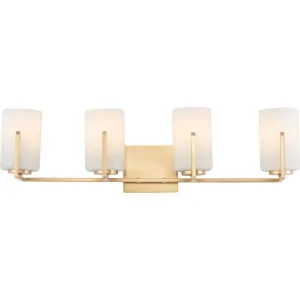 Dart 30 in. 4 Lights Vanity Light Satin Brass Finish