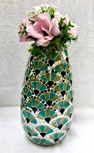 Decorshore Bella Palacio Collection Decorative Mosaic Vase - 18" X 6"