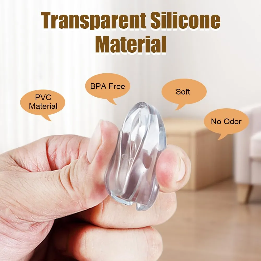 Ehnoge: Three-Shape Transparent Silicone Corner Protector - Strong Adhesive Baby Safety Guard