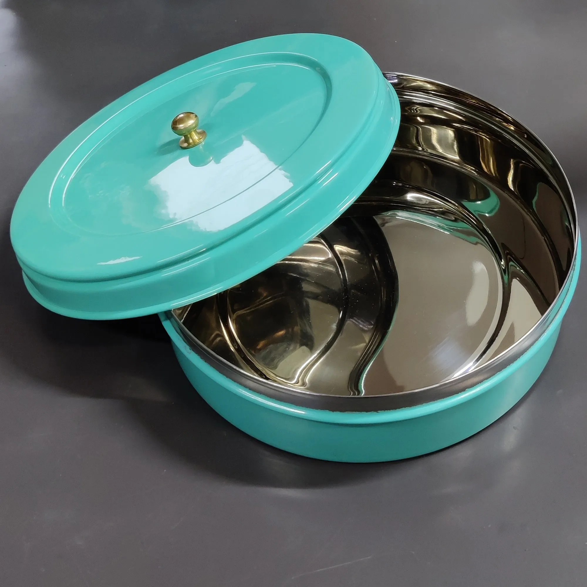 Elan Round Storage Roti Box, Snack Box (Stainless Steel)