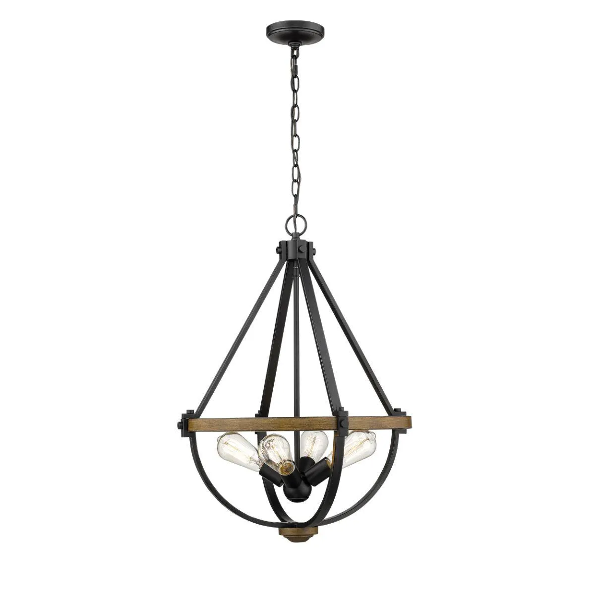 Ellijay 20 in. 4 Lights Pendant Light Black Finish