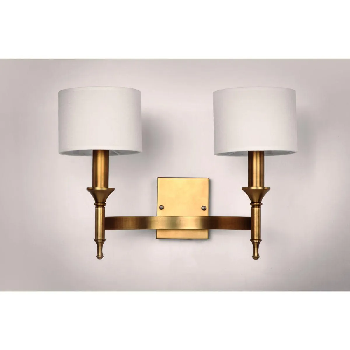 Fairmont 18 in. 2 Lights Vanity Light Natural Brass Finish