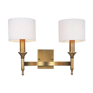 Fairmont 18 in. 2 Lights Vanity Light Natural Brass Finish