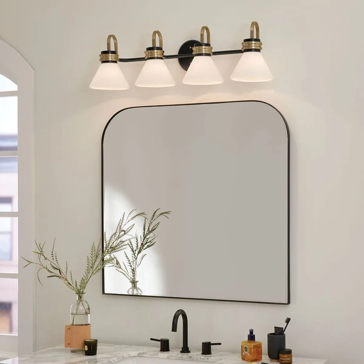 Farum 34 in. 4 Lights Vanity Light Black Finish