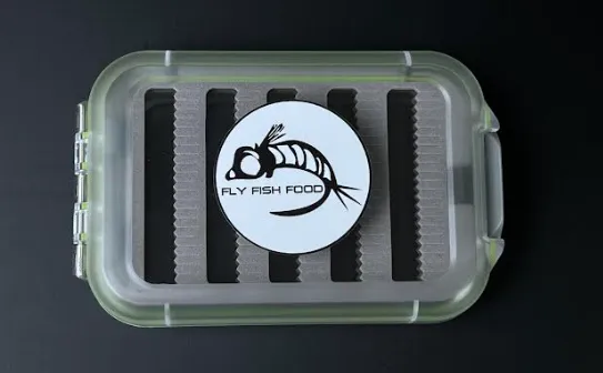 Fly Fish Food Logo Fly Box - Clear W/Page, Medium W/Dry Fly Foam