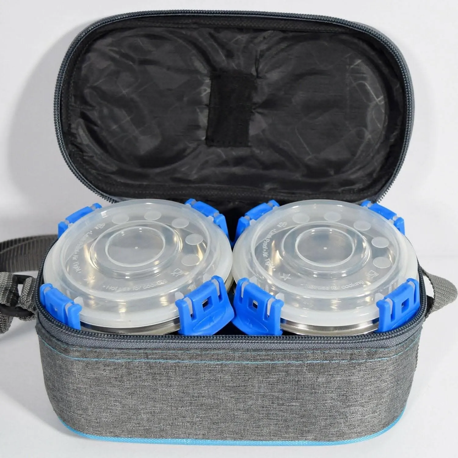 Fresh Lunch Container Smartlock Pack Of 3 With Oval Tray With Bag 500ml (400ml *2 )