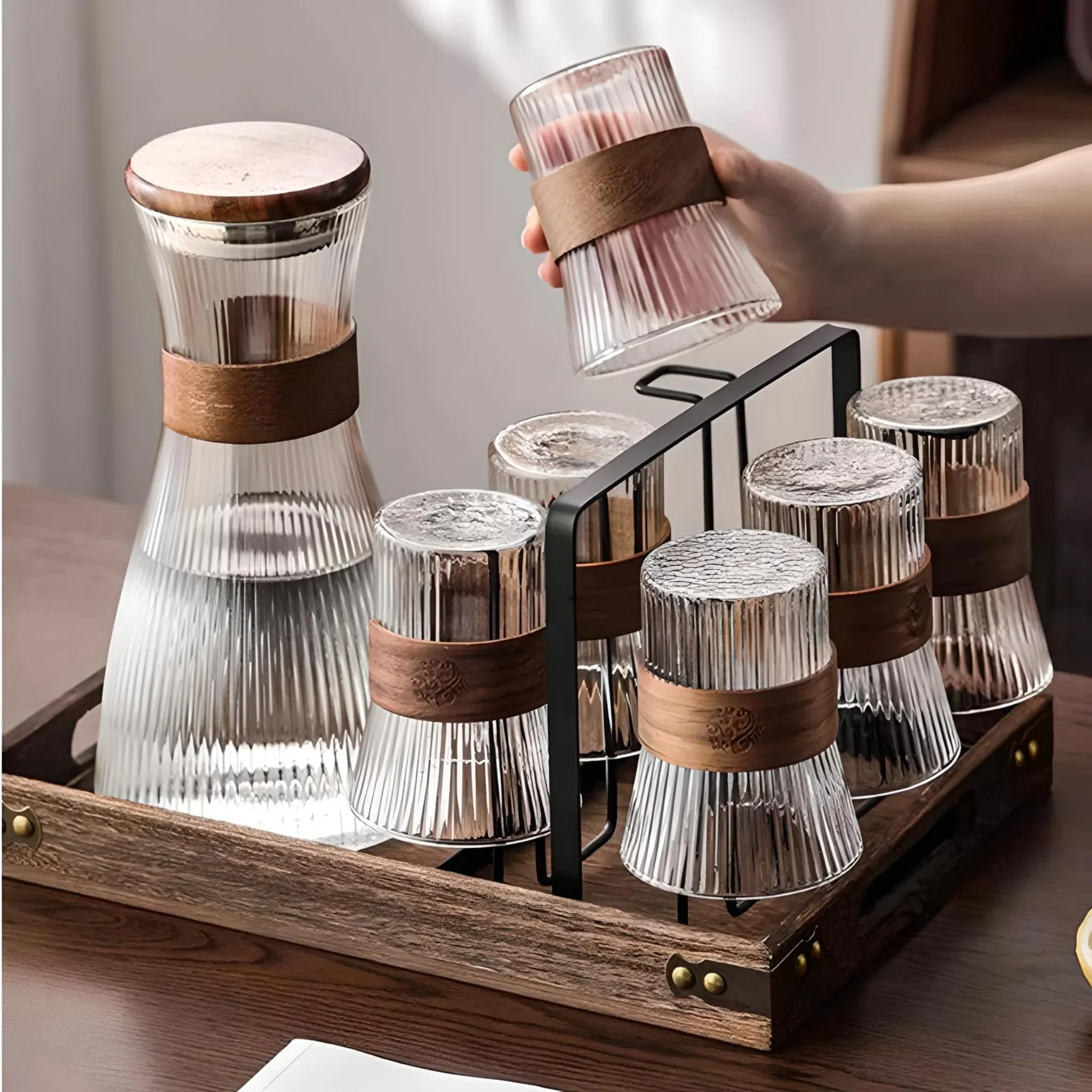 Glass Cup Set: Creative Heat-resistant Water Glass - Luxe Elegance