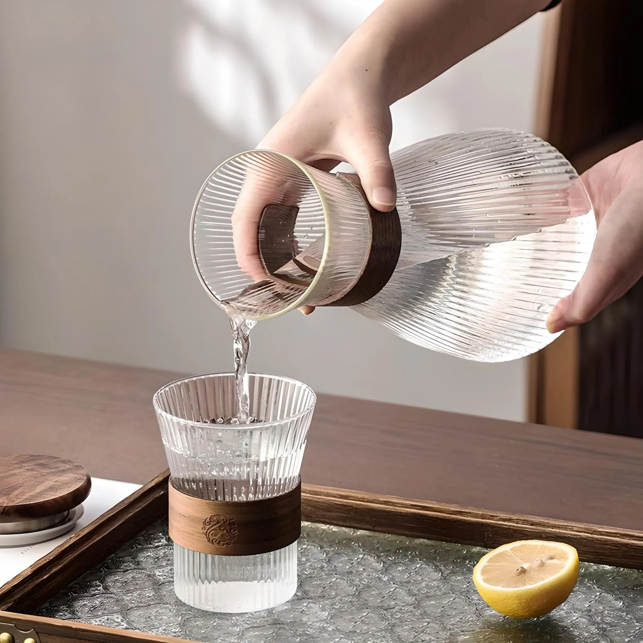 Glass Cup Set: Creative Heat-resistant Water Glass - Luxe Elegance