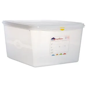 GN Storage Container 2/3 200mm Deep 19L pack of 6