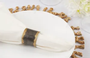 Gold Rim Galvanized Napkin Ring