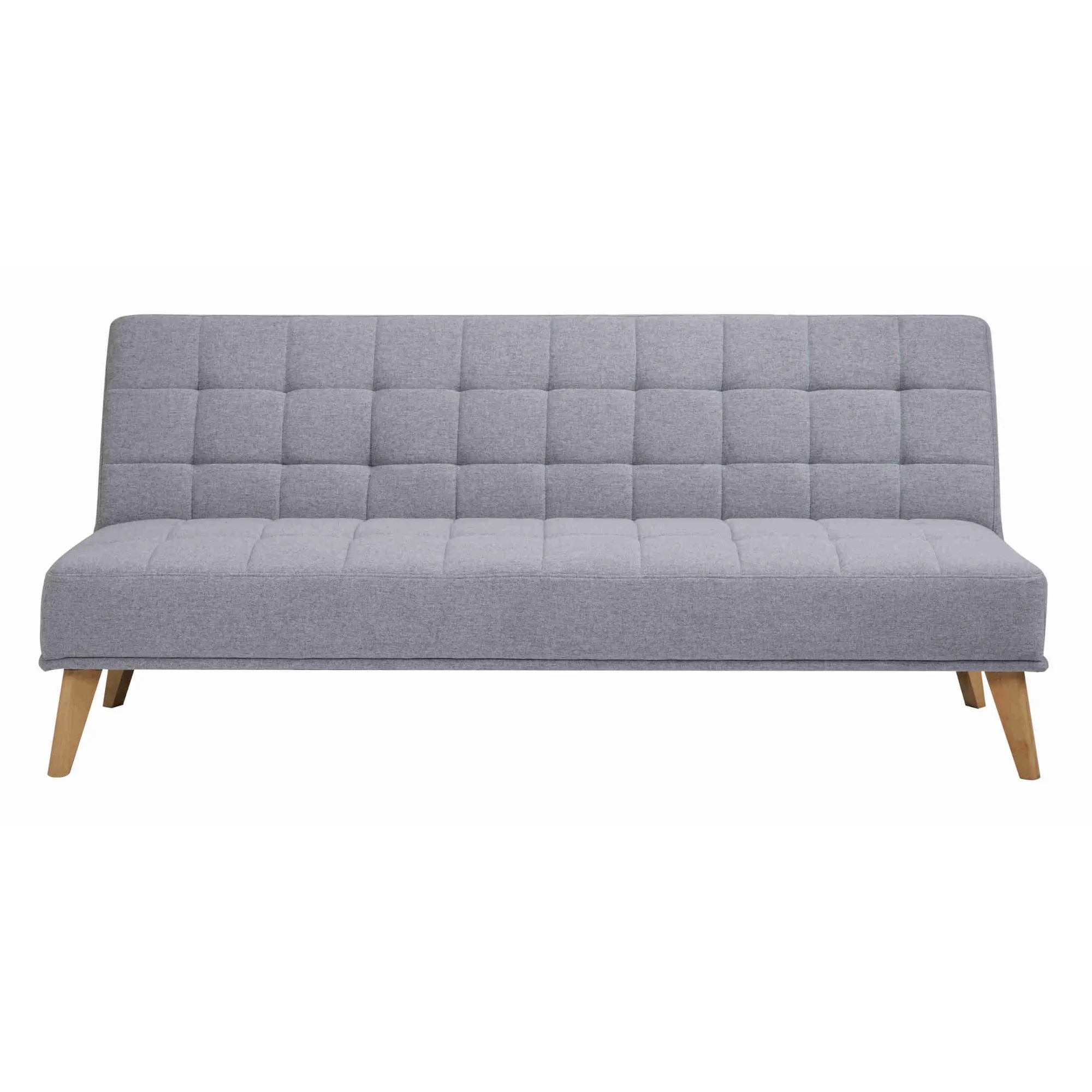 Grey 3 Seater Sofa Bed, Upholstered, Wooden Legs