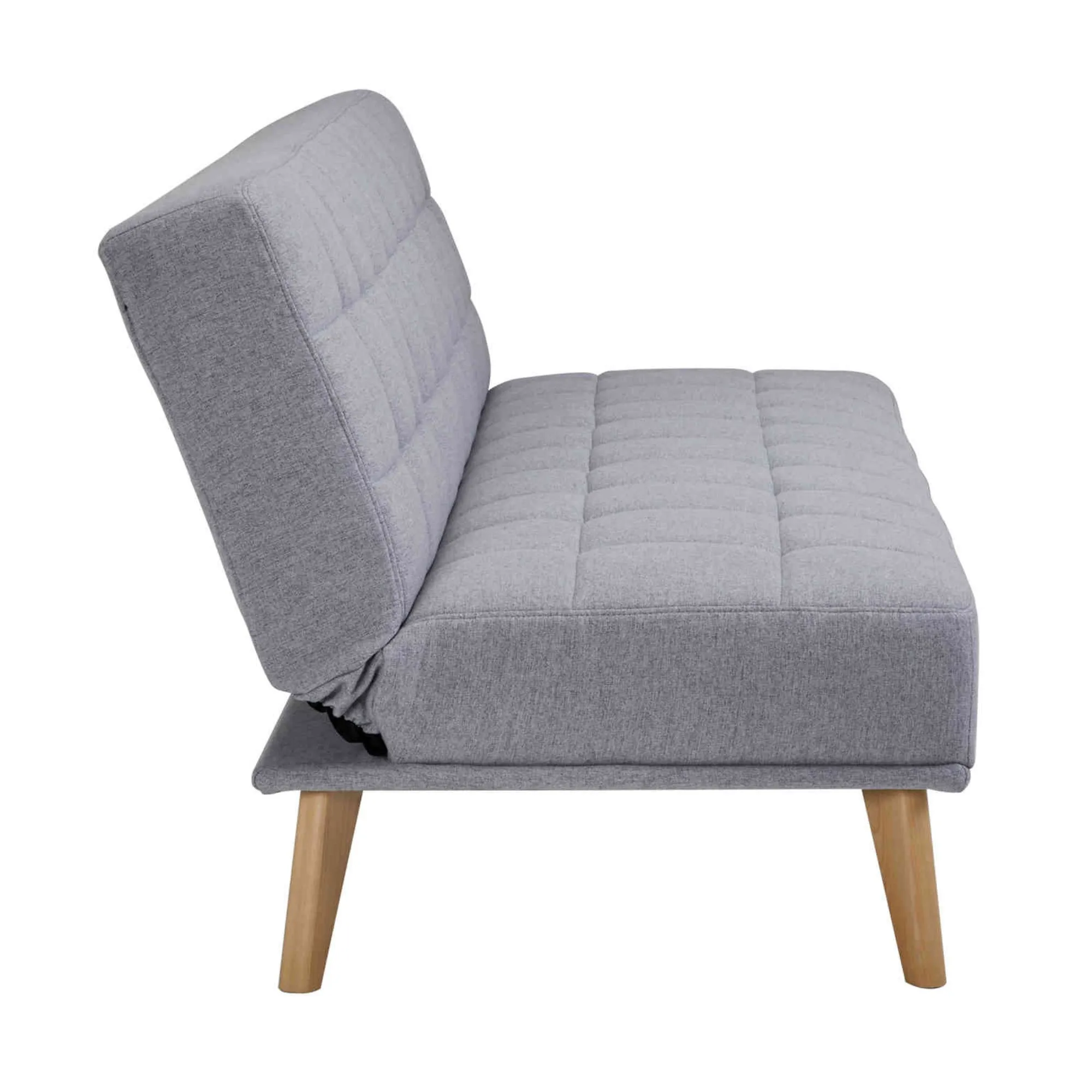 Grey 3 Seater Sofa Bed, Upholstered, Wooden Legs