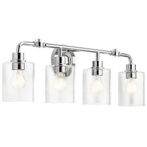 Gunnison 34 In 4-Lights Bathroom Vanity Light, Chrome Finish