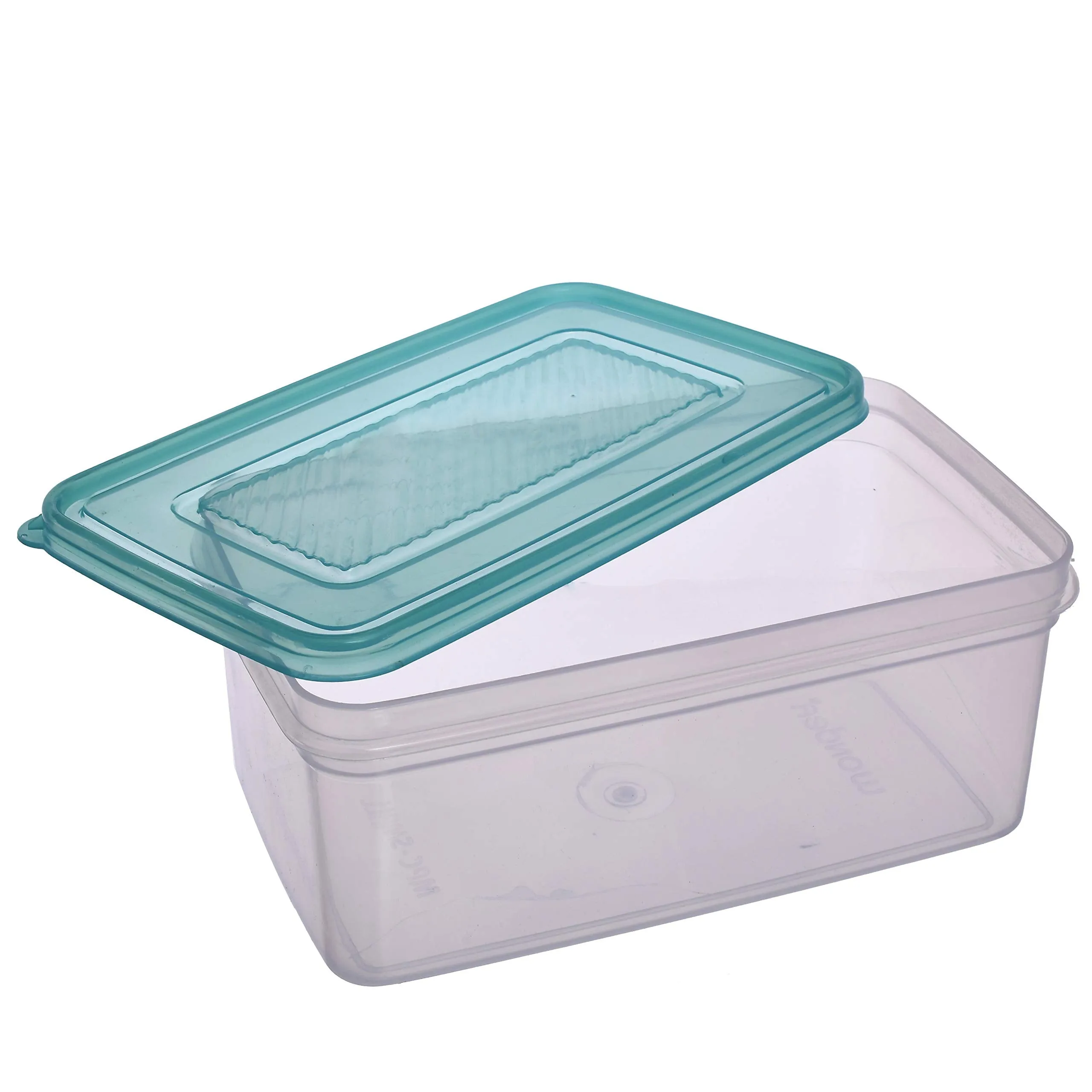 Heart Home Plastic Multipurpose MPC Small & Big Transparent Air Tight Food Storage Kitchen Container (Set of 2, Green)- HEART3590